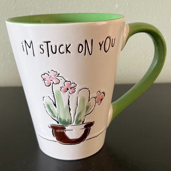 Daphne Brissonnet I’M STUCK ON YOU Mug Certified International ~ Embossed Cacti - Picture 2 of 6